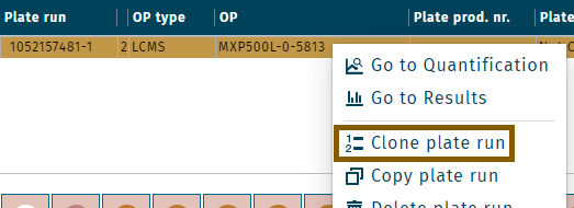 Clone plate run