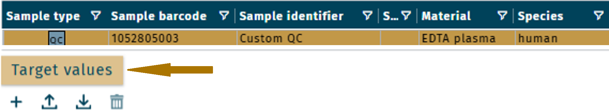 Add target value Add target values