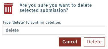 Confirm delete