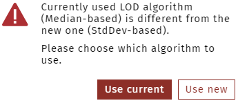 LOD algorithm warning