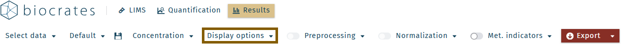Results > Display options