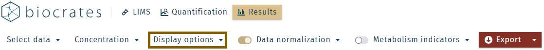 Results &gt; Display options