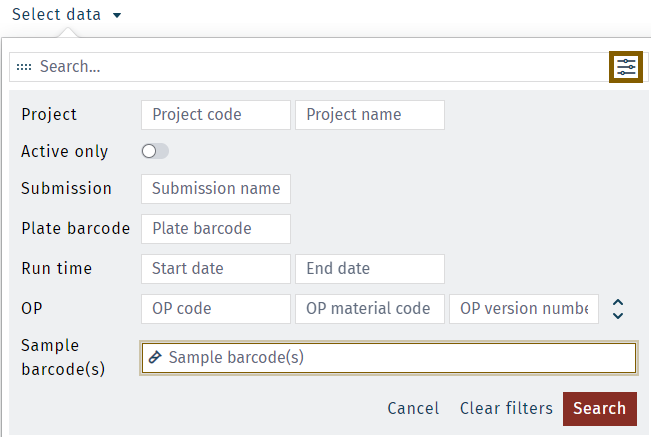 Select specific samples