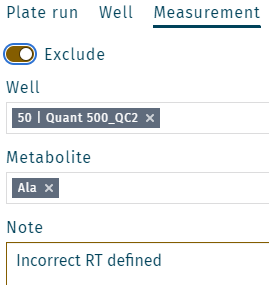 Exclude metabolite